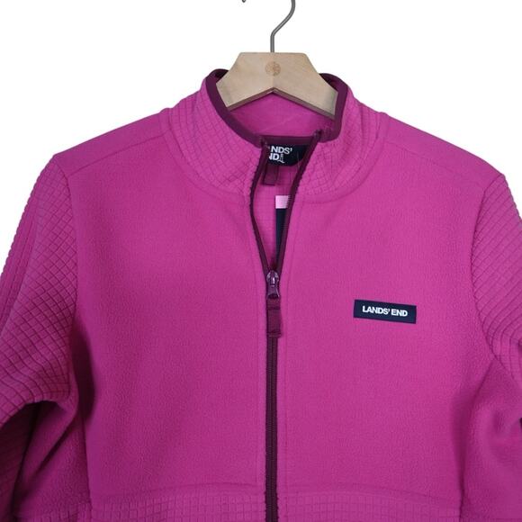 Lands' End Womens S Pink Fleece Zip Front Jacket NEW - Picture 3 of 11